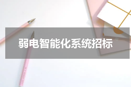 弱电智能化系统招标